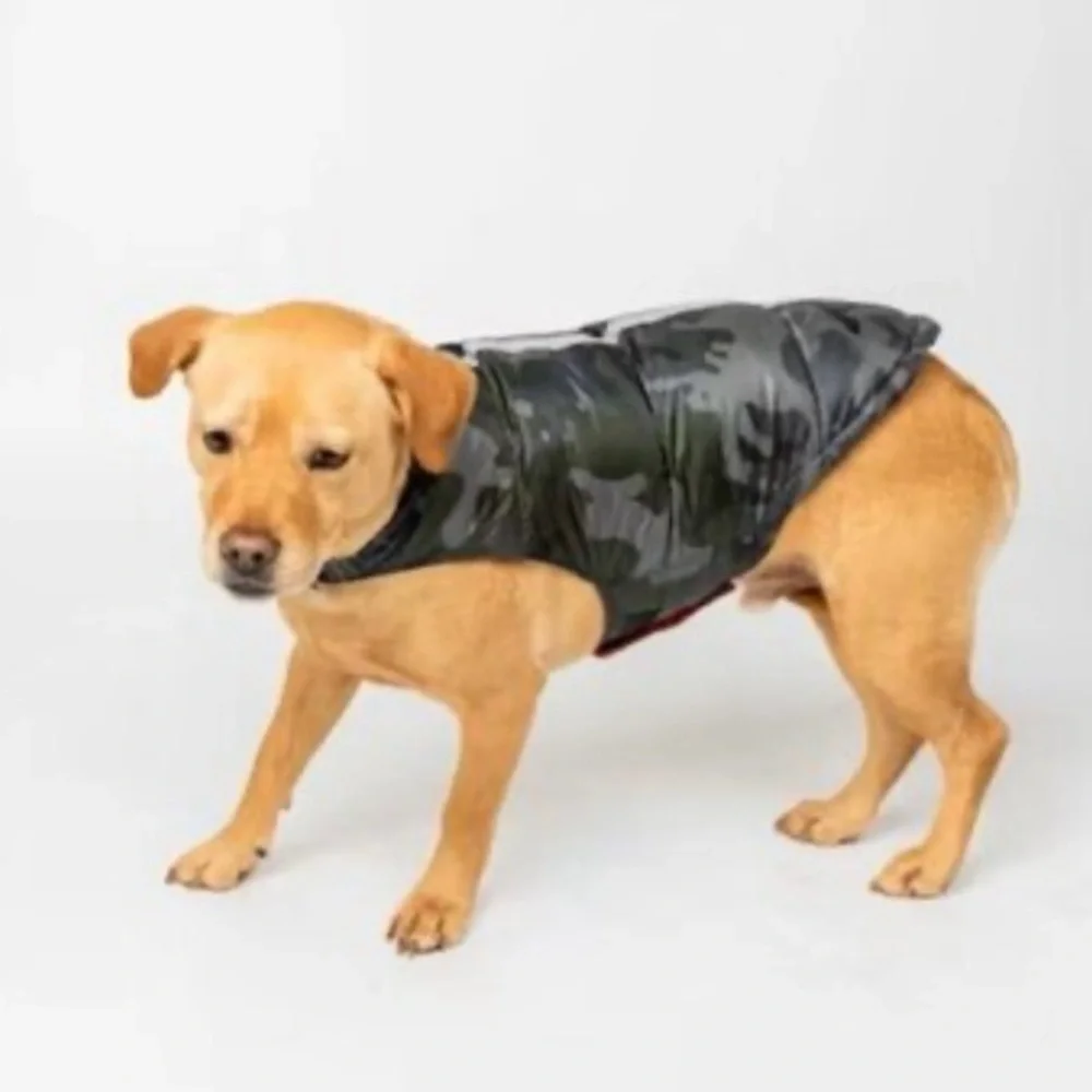 Free Country Dog Jacket Medium Down Insulation Gray Reflective